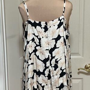 Floral Black & Cream Women's Top Lane Bryant Camisole Blouse Size 22 Lane Bryant